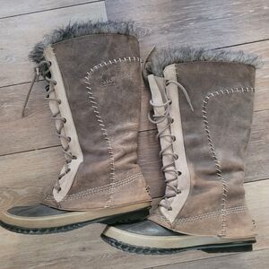 Sorel cate the great waterproof leather lace boots